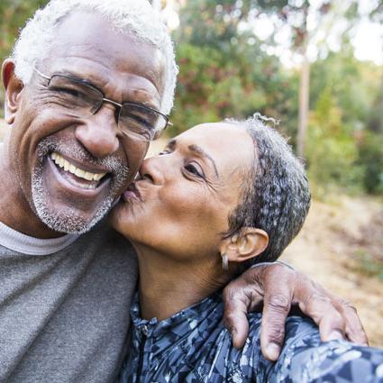 Healthy Senior Living Certification Couple Kiss